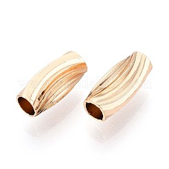 真鍮製スペーサービーズ  カドミウムフリー＆ニッケルフリー＆鉛フリー  バレル  18KGP本金メッキ  11x5mm  穴：2.8mm&nbsp;KK-T075-53G