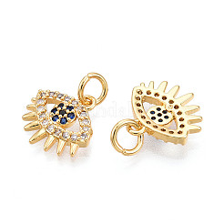 Brass Micro Pave Cubic Zirconia Charms&nbsp;KK-N257-23G