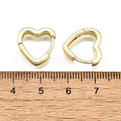 Heart Brass Hoop Earrings&nbsp;LS-EJEW-H157-05G