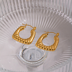 Vintage Stripe 304 Stainless Steel Hoop Earrings&nbsp;YT4825