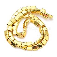 合成磁気ヘマタイトビーズ連売り  2穴  長方形  黄金メッキ  5.5~6x6x3mm  穴：1.4mm  約65個/連  16.14''（41センチメートル）&nbsp;G-M095-N01-01G
