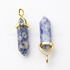 Natural Blue Spot Jasper Double Terminated Pointed Pendants&nbsp;G-G902-B04