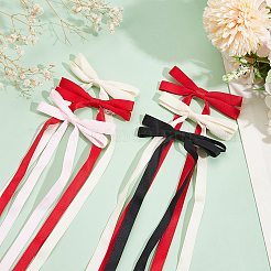 Big Bowknot Polyester Alligator Hair Clips&nbsp;AJEW-CP0008-39A