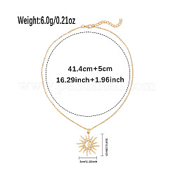 亜鉛合金クリスタルラインストーンとアクリル製の太陽と月と星のペンダントネックレス（女性用）  ゴールドカラー  16.30インチ（41.4cm）&nbsp;FS-WG18C50-01