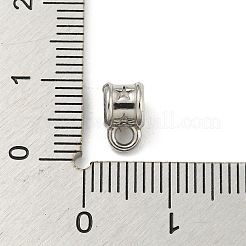 変色しない304ステンレススチールチューブベイル  ループベイル  ステンレス鋼色  8.5x5x6mm  穴：1.8mm  内径：2.6mm&nbsp;LS-STAS-A091-04A-P
