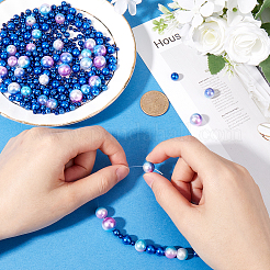 1830Pcs 5 Styles ABS Plastic Imitation Pearl Beads&nbsp;MACR-SP0001-03B