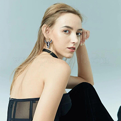 3ペア3色イミテーションレザー牛頭ダングルイヤリング（女性用）  合金ロングドロップイヤリング  ミックスカラー  68x48mm  1ペア/カラー&nbsp;EJEW-FI0002-36