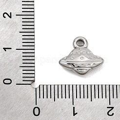 304ステンレススチールチャーム  宇宙船のチャーム  ステンレス鋼色  11.5x12.5x3.5mm  穴：1.5mm&nbsp;SA-CBA0563-30P