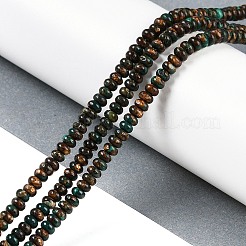 天然マラカイトとブロンズ石のビーズ連売りを組み立てたもの  ロンデル  4.5x2.5mm  穴：0.6mm  約155個/連  15.75''（40センチメートル）&nbsp;G-A230-C02-01