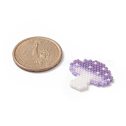 3 個 3 色手作りの日本のシード ビーズ  織機模様  キノコ  ミックスカラー  23x25~26x2mm  1pc /カラー&nbsp;PALLOY-MZ00044