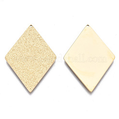 316サージカルステンレスペンダント  菱形  14KGP本金メッキ  32x21.5x1mm  穴：0.9mm&nbsp;STAS-N097-049B-02