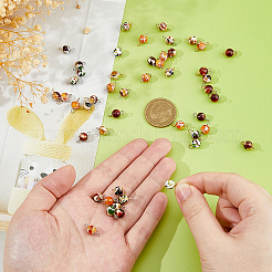 48Pcs 8 Styles Synthetic Amber Links Connector Charms&nbsp;PALLOY-FH00133