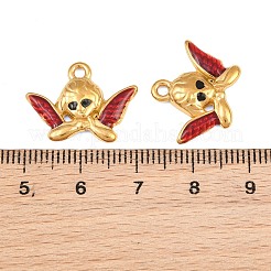304ステンレススチールエナメルペンダント  エンジェルチャーム  イオンプレーティング（ip）  18KGP本金メッキ  レッド  15.5x20.5x3mm  穴：1.8mm&nbsp;SA-CBAF5D5-18G-01