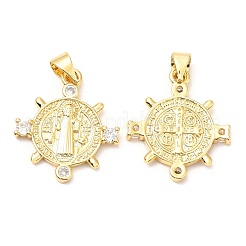 Rack Plating Brass Micro Pave Cubic Zirconia Pendants&nbsp;KK-A185-05G