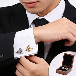 木製カフスボタンギフト収納マグネットボックス  長方形  ココナッツブラウン  9x7.5x3.65cm&nbsp;CON-WH0089-265A
