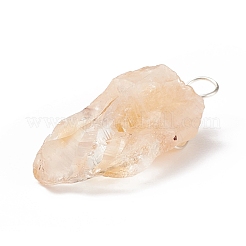 Rough Raw Natural Citrine Pendants&nbsp;PALLOY-JF01785-03