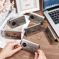 6Pcs 2 Styles 201 Stainless Steel NO SMOKING & SMOKING AREA Signs&nbsp;AJEW-CP0003-90