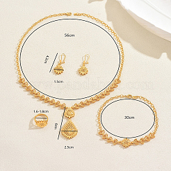 Hollow Sunflower & Teardrop Alloy Bracelets & Earrings & Necklaces & Rings Sets for Women&nbsp;JY5579