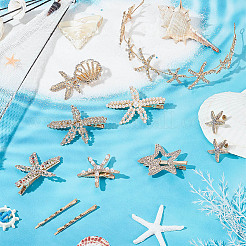 8 Style Starfish Alligator Hair Clips & Stud Earrings & Headband Set&nbsp;AJEW-PH0011-44