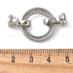 Brass Pave Clear Cubic Zirconia Fold Over Clasps&nbsp;KK-M320-24P