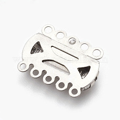 Tarnish Resistant 201 Stainless Steel Multi-Strand Box Clasps&nbsp;STAS-E441-01P