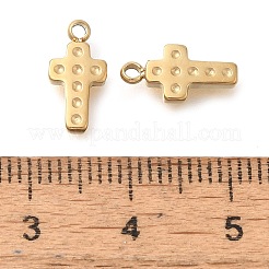 304ステンレススチールチャーム  クロスチャーム  14KGP本金メッキ  12x6x2mm  穴：1.4mm&nbsp;STAS-P369-12G