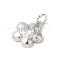 Rack Plating Brass Clear Cubic Zirconia Pendants&nbsp;KK-Z056-22P