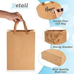 15Pcs 3 Styles Rectangle Kraft Paper Bags with Handle&nbsp;AJEW-TA0001-92