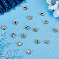 100色合金ラインストーンカボション10個  花  ミックスカラー  12x11x4.5mm  10個/カラー&nbsp;FIND-GF0005-91