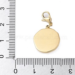 304 Stainless Steel Rhinestone Flat Round with Star Pendant Decoration&nbsp;STAS-S165-03B-G