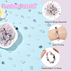 5 Strands 5 Styles Natural Fluorite & Quartz Crystal & Rose Quartz & Amethyst Chip Beads Strands&nbsp;G-YW0002-74