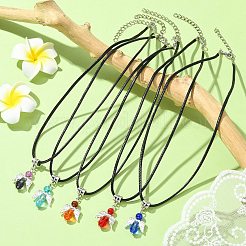 Angel Shape Alloy with Glass Pendant Necklaces&nbsp;NJEW-JN04560