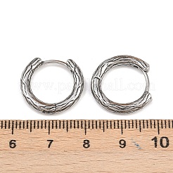 316サージカルステンレステクスチャードフープピアス  アンティークシルバー  17x18x3mm&nbsp;EJEW-C160-10A-AS