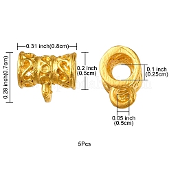 中空合金チューブベイル  ループベイル  ペンダントベイル  マットゴールドカラー  7x8x5mm  穴：1.2mm  内径：2.5mm&nbsp;FIND-YW0002-20