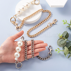 3 Sets 3 Colors Zinc Alloy Curb Chain Bag Straps&nbsp;FIND-GN0001-23