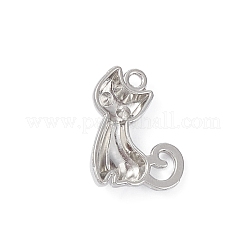 メッキ合金エナメルペンダント  猫のチャーム  銀  20x15x4mm  穴：1.8mm&nbsp;PALLOY-D065-02P