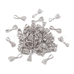 ラックメッキ真鍮チャームピンチベイル  アンティークシルバー  13x8x5mm  穴：5x9mmと7x4mm  ピン：1mm&nbsp;KK-BT0001-09