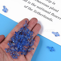 透明なアクリルパーツ  多面カット  クロス  藤紫色  16x10x4.5mm  穴：1.5mm  約1455個/500g&nbsp;MACR-S373-130-B10