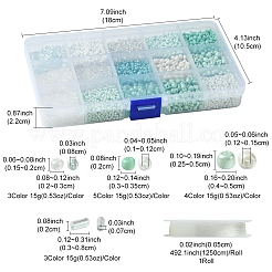 DIY ガラス シードビーズ ブレスレット ジュエリー作りキット  ミックスカラー  2~8x0.5~4.5mm  穴：0.7~1.2mm&nbsp;DIY-FS0007-64