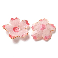 フラワービーズキャップ  DIYのジュエリーには  ピンク  25~28x5~7mm  穴：0.9~1mm&nbsp;X-SACR-C002-18