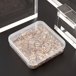 菱形合金チャーム  クリアキュービックジルコニア  ミックスカラー  14x11x5mm  穴：1.5mm  100個/箱&nbsp;ZIRC-CD0001-01