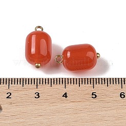 アクリルパーツ  真鍮のループを有します  コラム  レッド  16x9.5mm  穴：1.6mm&nbsp;MACR-C033-09C
