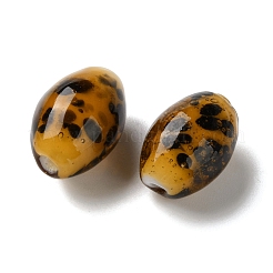 手作りランプワークビーズ  ヒョウ柄のご飯  ゴールデンロッド  15.5~16x10.5~11.5mm  穴：1.4mm&nbsp;LAMP-B037-01