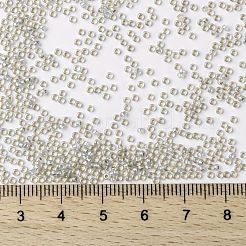 MIYUKIラウンドロカイユビーズ  日本製シードビーズ  （rr3192)シルバーラインクリスタルab  15/0  1.5mm  穴：0.7mm  約27777個/50g&nbsp;SEED-X0056-RR3192