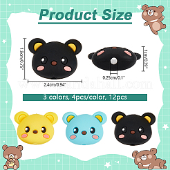 12Pcs 3 Colors Silicone Focal Beads&nbsp;SIL-NB0001-44