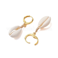 Natural Cowrie Shell Leverback Earrings&nbsp;EJEW-JE06059
