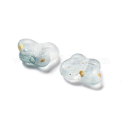 グラデーションカラー透明アクリルビーズ  金色の箔付き  蝶  ライトスチールブルー  7.5x10x3.5mm  穴：1.5mm  穴：1.5mm  約：878個/ 123 G&nbsp;LS-OACR-M023-05H