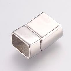 Tarnish Resistant 304 Stainless Steel Magnetic Clasps with Glue-in Ends&nbsp;STAS-G136-04P