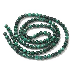 天然石マラカイトビーズ連売り  ラウンド  3~3.5mm  穴：0.6mm  約122~123個/連  15.28''（38.8cm）〜15.47''（39.3cm）&nbsp;G-D306-A02-3mm-B