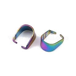 304ステンレススチールスナップオンベイル  虹色  6.5x3.5mm&nbsp;STAS-C135-01A-RC